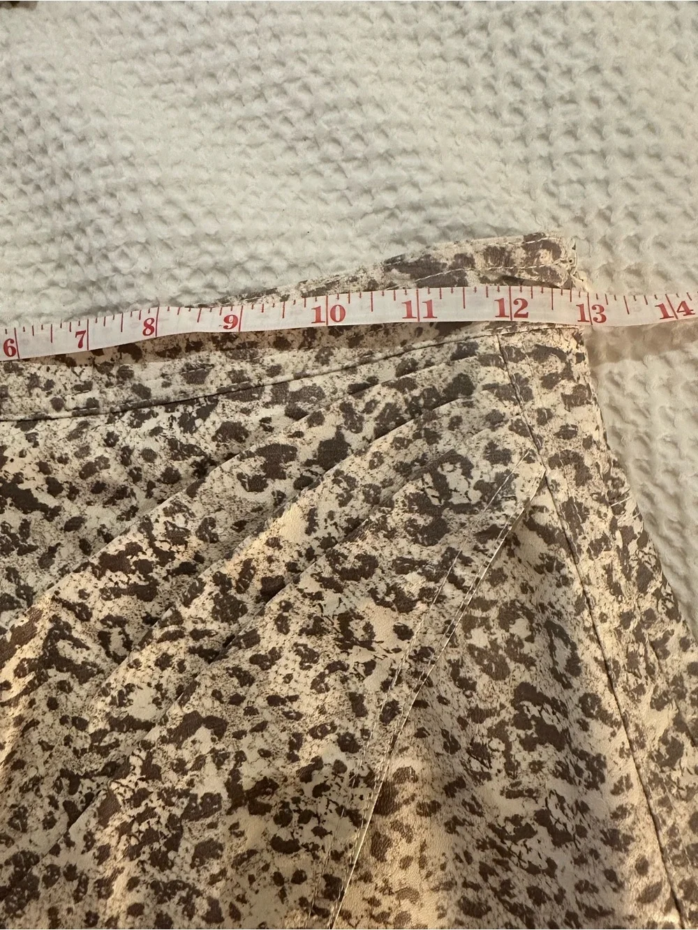 Free People Skirt Size 2 Fake Out Leopard Print Faux Leather Light Combo